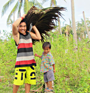 Israel Garcia helps with reconstruction on Bantayan Island 